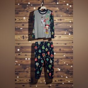Disney Pixar 100th Anniversary 2 Pc Pajama Set Large Winter Christmas